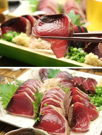 鰹のたたき（かつおのたたき）/男節女節/2〜3本セット【ギフト】ギフト対応可能用途に合った包装をします。鰹たたき（土佐造り）(男節、女節を含む2〜3本で、800g〜900g)藁焼一本釣りタレ付き焼津産極上品冷凍真空パックギフト贈り物に