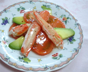蟹とトマトとアボガドのサラダ
